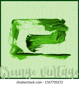 Traje y textura de pincel verde. Grunge vector abstracto mano - elemento pintado. Diseño de subrayado y borde.