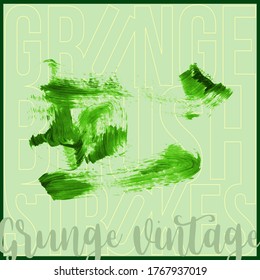 Traje y textura de pincel verde. Grunge vector abstracto mano - elemento pintado. Diseño de subrayado y borde.