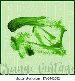 Traje y textura de pincel verde. Grunge vector abstracto mano - elemento pintado. Diseño de subrayado y borde.