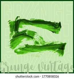 Traje y textura de pincel verde. Grunge vector abstracto mano - elemento pintado. Diseño de subrayado y borde.