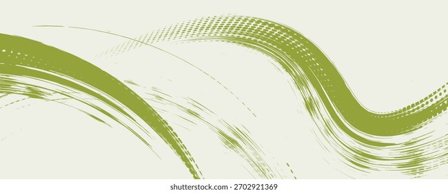 Green brush stroke texture, hand drawn abstract brushes background