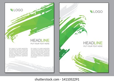 Green Brush Strokes Brochure Design