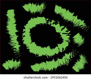 Green brush strokes set for banner