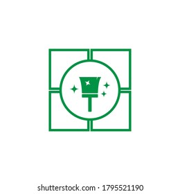 ilustración vectorial de pincel verde. para iconos y símbolos de limpieza. también es bueno para los logotipos de servicio de limpieza