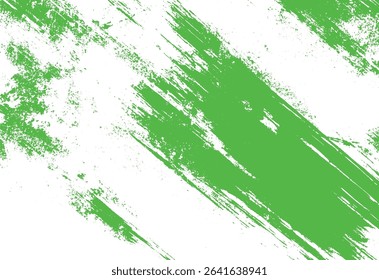 Green brushstroke background textured illustration white space abstract graphic art design with hand drawn grunge elements and decorative diagonal strokes