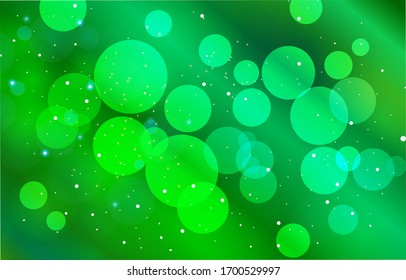 Green Bubble bokeh background. Soft blur light effect wallpaper. Abstract background bokeh blurred. Shiny bokeh light effect. Vector illustration.