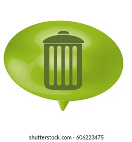 green bubble can trash icon, vector illustration design