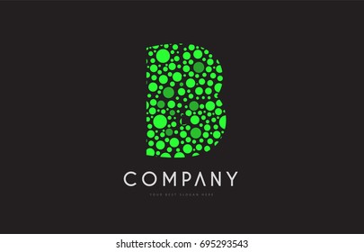 green bubble circle dot alphabet letter bold logo vector creative company icon design template modern background B