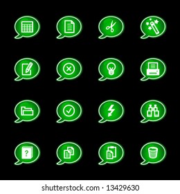 Symbole für grüne Luftblasen