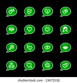 Green bubble love icons