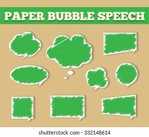 Green Bubble Speech Set Icons / Bubble Speech EPS / Bubble Speech AI / Bubble Speech Art