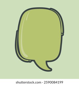 green bubble text with outline flat vector design.