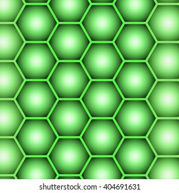 Green bubbles with hexagon honeycomb vector background eps10 design.