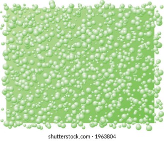 Green bubbles on green background. Vector