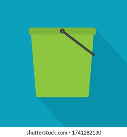 green bucket icon - vector illustration