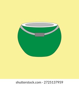 Ilustração do vetor do balde verde. Equipamento de reservatório de líquido
