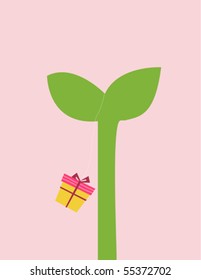 green bud and gift box