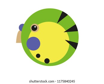 Green budgie in shape of circle