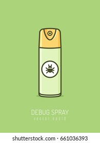 Green bug spray icon made in simple modern line art style vector illustration
