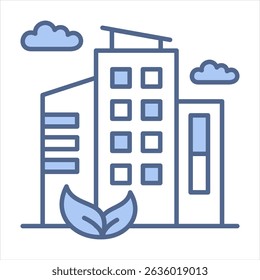 Ilustração de vetor de ícone azul de construção verde