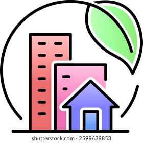 Green Building Environment Icon Logo