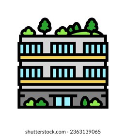 green building environmental color icon vector. green building environmental sign. isolated symbol illustration