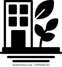 Diseño de vectores de iconos sólidos de glifo de construcción verde