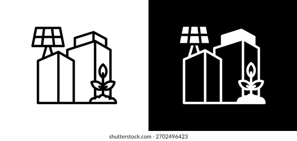 Ícone de construção verde linemixed Vetor Illustration