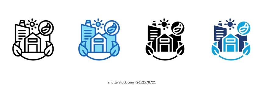 Green Building Symbol Multi Style Vektorgrafik