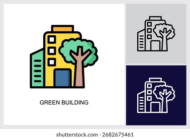 ícone Verde Construção Ilustração de Vetor de Estilo Múltiplo 
