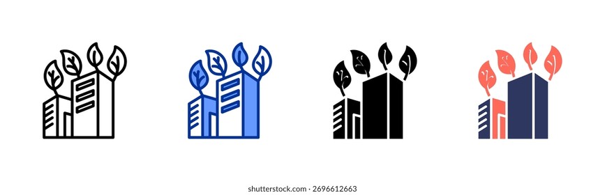 Green Building Symbol Blatt mehrere Stilkollektion