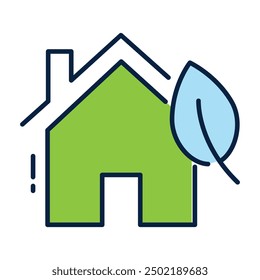 Green Building Icon: Sustainable Architecture, Eco-Friendly Housing, Energy Efficiency, Green Living, Environmental Design