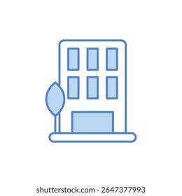 Icono de edificio verde Vector ilustración de stock