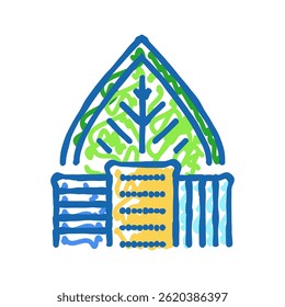 green building living doodle icon sketch vector. green building living sign. isolated symbol illustration