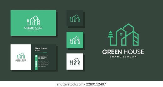 Green building logo design concept vector