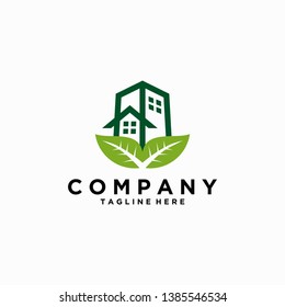 Green Building logo vector icon ilustration