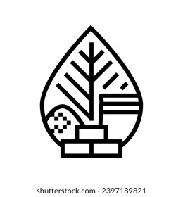 vector de icono de línea de materiales de construcción verde. signo de materiales verdes de construcción. símbolo de contorno aislado ilustración negra