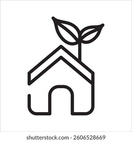Green Building simple line icon