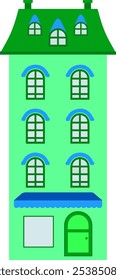 Uma arte vetorial de edifício verde