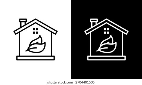 Green Building White Icon Set Design