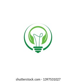 Green bulb eco energy template concept vector