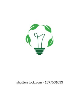 Green bulb eco energy template concept vector