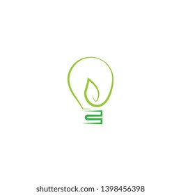 Green bulb eco energy template concept vector