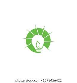 Green bulb eco energy template concept vector