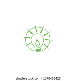 Green bulb eco energy template concept vector