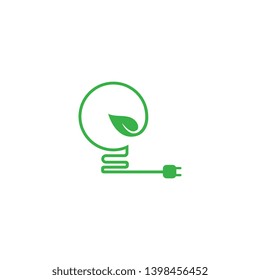Green bulb eco energy template concept vector