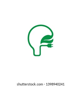Green bulb eco energy template concept vector