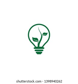 Green bulb eco energy template concept vector
