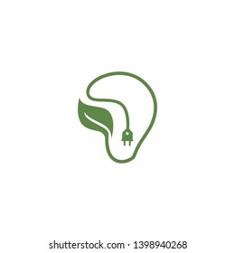 Green bulb eco energy template concept vector