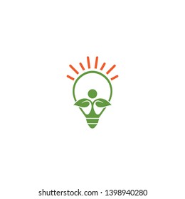 Green bulb eco energy template concept vector